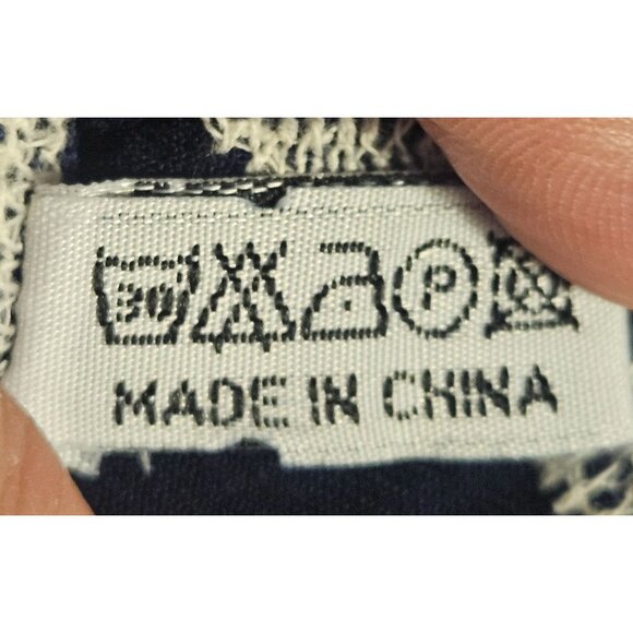 Blue & White Embroidered Tie-Front Kimono Cardigan  One Size  100% Viscose - Picture 9 of 13